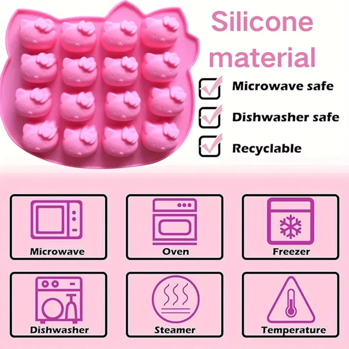 Sanrio 7 Styles Silicone Ice Cube Tray Reusable, Versatile, And