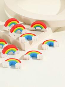 200pcs/15pcs Rainbow Bridge Eraser Students Learn Eraser Cartoon Mini Rainbow Eraser Thanksgiving Gift Holiday Gift Creative Cartoon Eraser Mini Eraser Student Prize Stationery Wipe Clean Without Leaving Marks Back To School - Multicolor - View 2