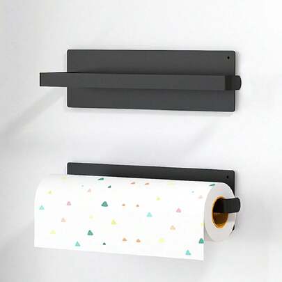 1/2pcs Magnetic Paper Towel Holder, Suitable For Refrigerator, Washing Machine And Microwave Oven - Space Saving Design, Easy To Disassemble And Install, Kitchen & Bathroom Accessory