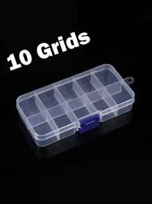 1 pieza Caja de almacenamiento de compartimentos multiusos pequeños, impermeable y desmontable, adecuada para guardar joyas, accesorios de manicura, tornillos y herramientas, para vacaciones en la playa, colección de baño, colección de dormitorio, gran capacidad, bolsa de maquillaje, esencial de viaje - transparente - Ver 14