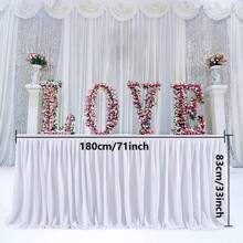 1 pièce Jupe de table transparente blanche élégante, convient pour les tables longues ou rondes, détachable avec attache et boucle, parfait pour les mariages, anniversaires, et idéal pour les tables rectangulaires ou rondes, fait main - idéal pour la présentation de gâteaux et desserts