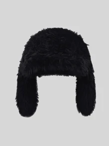 1pc Women's Solid Color Cute Long Rabbit Ear Warm Versatile Bucket Hat, Suitable For Autumn And Winter Outdoor Use Halloween Halloween Decor - Bucket Hat - View 3