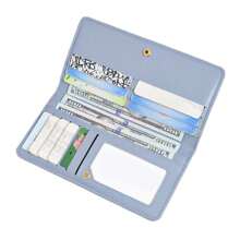 A Long Wallet, RFID Anti-Theft Brush, Solid Color PU Credit Card Bag, Women's Wallet, Long Wallet, Suitable For Both Men And Women, Reusable Cash Carrying Bag, Suitable For Daily Use, Perfect For Gift Giving, Buckle Closure, Credit Card ID Storage Bag - 彩色 - 查看 14
