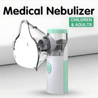 Vernevelaar, draagbare vernevelaar, vernevelaar voor volwassenen en kinderen, voor ademhalingsproblemen, vernevelaarmaskers en instelbare vernevelingssnelheid Mesh-vernevelaar met USB-voedingskabel, gezichtsbevochtiging (geen batterij inbegrepen)
