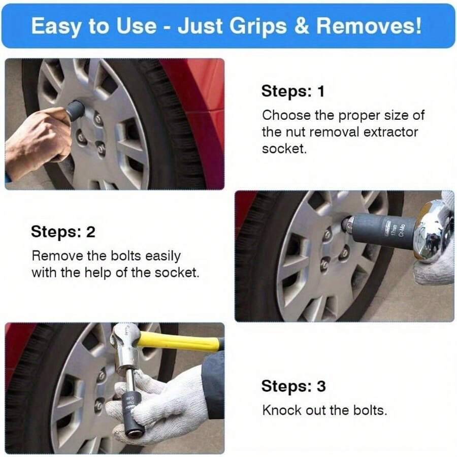 Emergency Lock Wheel Nut Shock Torsion Sleeve Extractor Lock Wheel Nut