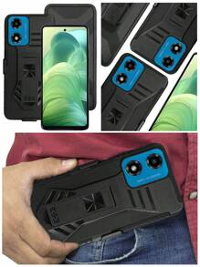 HEAVY DUTY CLIP O CASE WITH RING FOR MOTO G04 MOTO G24 - Black - View 9