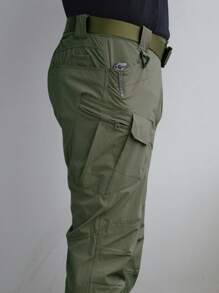 Pantalones de moda casual de color sólido para hombres, pantalones de trabajo cómodos resistentes al desgaste impermeables,pantalones tacticos de hombre,pantalones de hombre,pantalones de entrenamiento multifuncionales para exteriores, adecuados para correr, trabajar en talleres, entrenamiento de habilidades, etc. - Verde - Ver 4