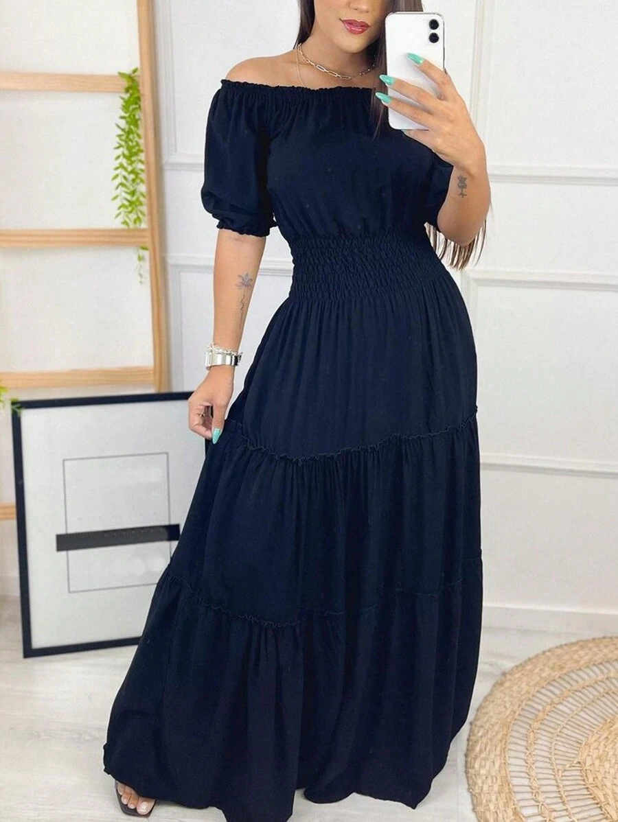 Women's Long  Dress With 3/4 Sleeves, Loose, Long, Evangelical - màu đen - Xem 1