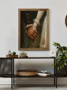 1 pieza Abrazo eterno: arte de pared de tela vintage, decoración gótica melancólica de biblioteca, impresión de lienzo de estética antigua, decoración del hogar para sala de estar, dormitorio, cafetería, oficina, sin marco - Multicolor - Ver 3