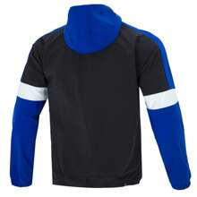 Puma Blue Logo Blocking Jacket, Unisex Sportswear Top For Running, Fitness Training, Breathable Loose Casual Jacket