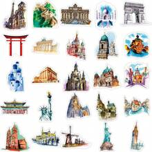 50pcs Famous World Architecture Stickers,Suitable For Decoration On Skateboards,Computers,Desktops,DIY,Stickers,Sticker,Scrapbook Supplies - Multicolor - View 4