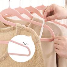 Practical Flocked Hangers, Premium Nonslip Flocked Hangers, Sturdy Black & White Clothes Hangers, Heavy Duty Coat Hangers, Durable Suit Hangers, Space-Saving 360° Rotating Rose Gold/Electroplated Metal Hooks (This Product Is Not Packaged) - Multicolor - View 2