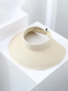 1/2 件夏季女士宽边遮阳帽，透气草帽，适合海滩，颜色随机 - 空頂 - 查看 13