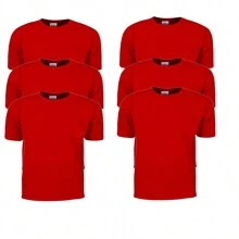 Shaka Wear Adult Max Heavyweight T-Shirt Pack Of 6 - 紅色 - 查看 1