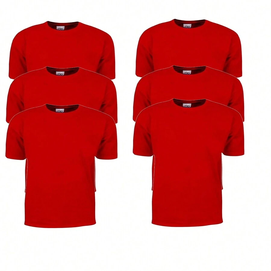 Shaka Wear Adult Max Heavyweight T-Shirt Pack Of 6 - 紅色 - 查看 1