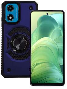 FUNDA USO RUDO CLIP O CON ANILLO PARA MOTO G04 MOTO G24 - Azul - Ver 1