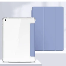 1pc Transparent Pen Slot 3-Fold Tablet Cover Compatible With IPad Mini 4, IPad Air 10.5-Inch 2019, IPad Pro 12.9-Inch 2020