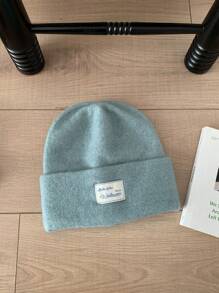 1pc Solid Color Slim-Fit Sewn Label Fashionable Korean Version Knit Hat, New Women's Elastic Warm Knitted Watermelon Hat, Breathable, Versatile Brimless Knit Cap, Suitable For Campus, Daily Wear, Outdoor Sports - Multicolor - View 14