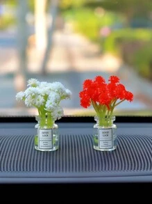 Mini Simulation Star Vase Car Decoration Ornaments Car Center Console Decoration Gadgets