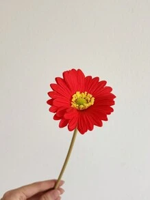6 件装人造非洲菊婚礼新娘花束派对家庭办公室厨房餐桌中心（白色、黄色、橙色、粉色、玫瑰红、珊瑚色）、情人节、礼物 - 彩色 - 查看 17