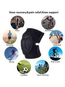 1PC S/M/L/XL Non-Slip Thick Soft Breathable Black Knee Pads , For Dance Volleyball Basketball Football Tennis Running Sport Workout Men Women Summer Outdoor Cycling Protector Knee Brace Gym Accessories Knee Support Sports Knee Pads Gym Knee Pads