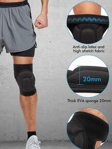 1PC S/M/L/XL Non-Slip Thick Soft Breathable Black Knee Pads , For Dance Volleyball Basketball Football Tennis Running Sport Workout Men Women Summer Outdoor Cycling Protector Knee Brace Gym Accessories Knee Support Sports Knee Pads Gym Knee Pads