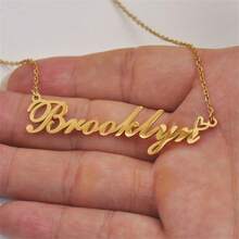 1 件定制名字项链、圣诞礼物、爱心图案项链、不锈钢名字项链 - 彩色 - 查看 15