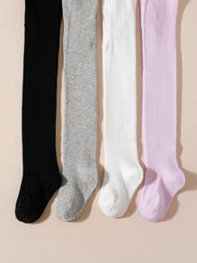 5双女童纯色紧身裤，适合所有季节的日常穿着 - 彩色 - 查看 6