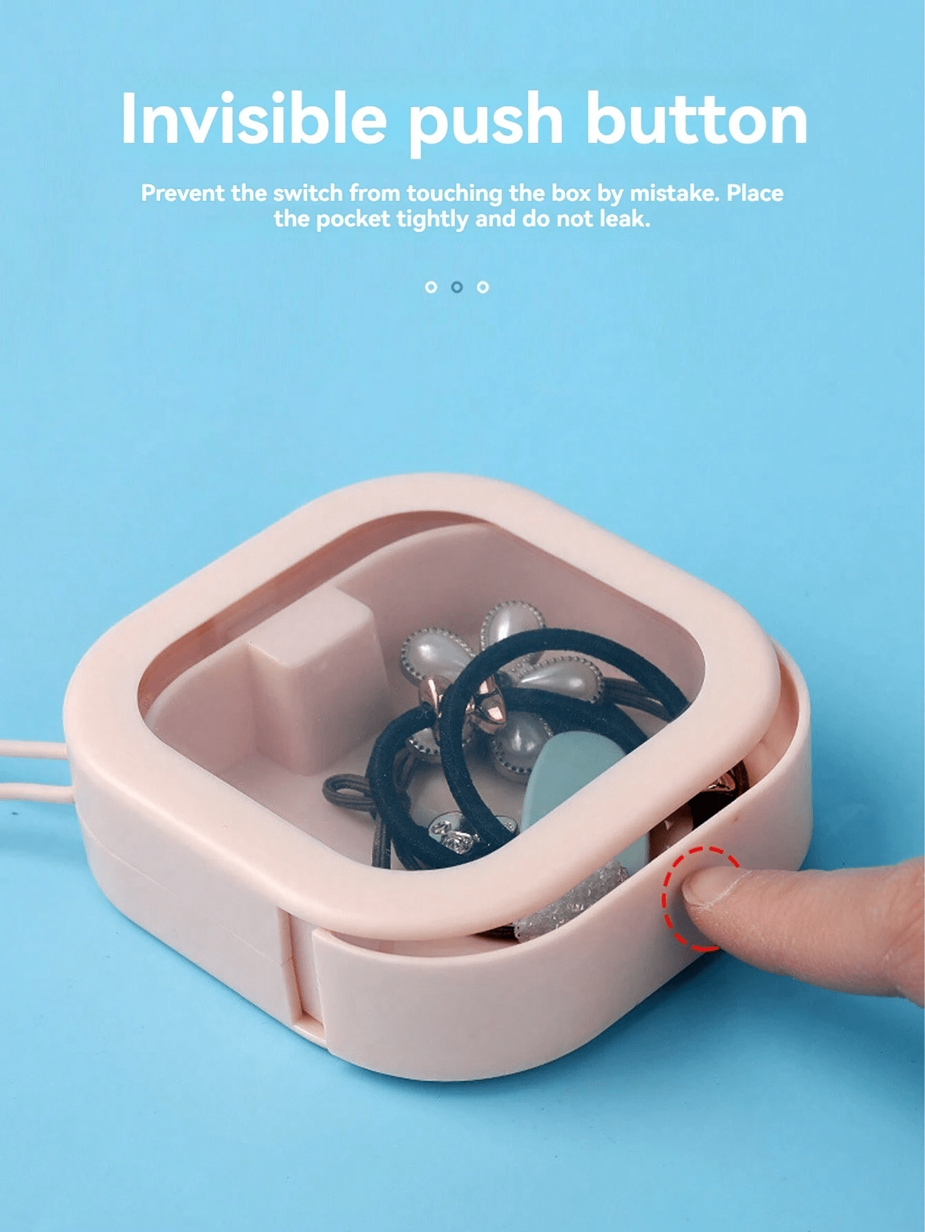 Hair Accessories Organizer, Portable Travel QTip Holder, Storage For Ties, Swabs, And Small