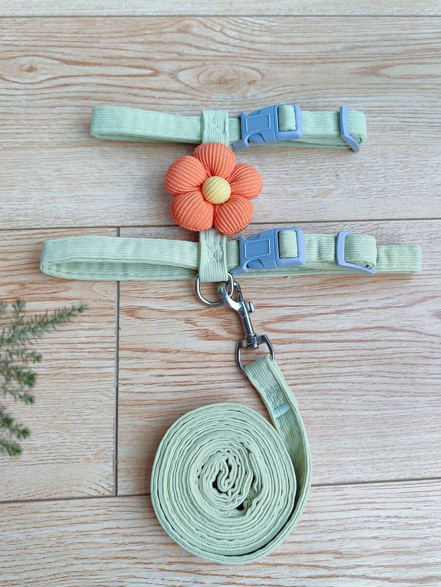 Cat Leash Anti-Escape Pet Leash Cat Strap Adjustable Cat Harness Leash For Outdoor Use, For Pet Use Only - Green - View 1