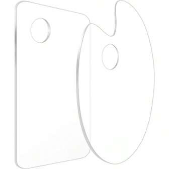 1 pieza Paleta de pintura de acrílico con orificio para el pulgar, bandeja de mezcla transparente, suministros de arte antiadherentes fáciles de limpiar para óleo, acuarela, manualidades, pintura DIY, regreso a clases, Día de la Madre, regalo para mamá, regreso a clases, útiles escolares