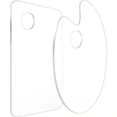 1 件带拇指孔的丙烯颜料调色板，透明混合托盘，易于清洁的不粘美术用品，适用于油画、水彩画、工艺品、DIY 绘画 返校、母亲节、妈妈的礼物、返校、学校用品