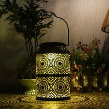 1 件户外太阳能装饰花灯，时尚铁艺台灯，适用于后院，户外照明装饰，情人节节日和庆祝氛围装饰，适用于小路、庭院、露台的户外花园照明 - 多色 - 查看 5