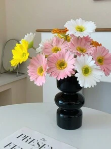 6 件装人造非洲菊婚礼新娘花束派对家庭办公室厨房餐桌中心（白色、黄色、橙色、粉色、玫瑰红、珊瑚色）、情人节、礼物 - 彩色 - 查看 6