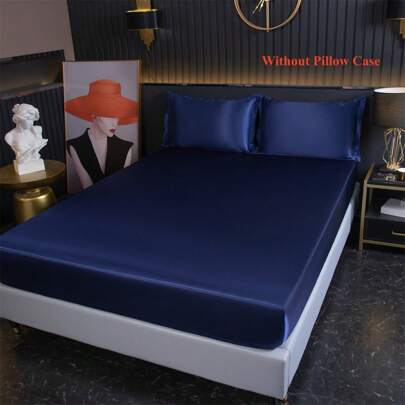 全新冰丝夏季床罩、防滑纯色床笠套件、凉爽顺滑床垫套、多色塔夫绸床垫保护套（不含枕套）
