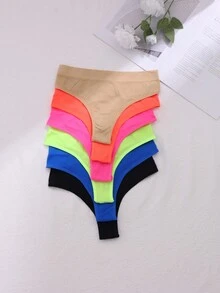 6 条装女士多色无缝丁字裤