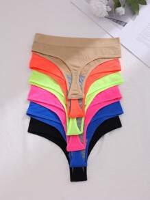 6 条装女士多色无缝丁字裤