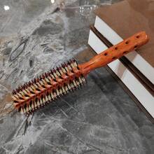 Large Size Hair Brush, Heat Resistant, Professional Salon Use For Inward Curls, Volumizing Hairstyles, Boar Bristle Hair Styler Brush - Red - View 4