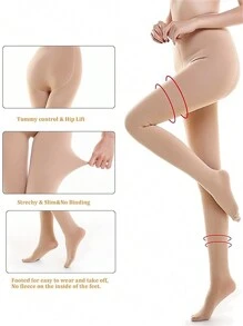 一双300克加厚保暖连裤袜或200克薄款加厚绒面连裤袜，大码，女士冬季保暖半透明连裤袜，保暖加厚长款连裤袜，绒面加厚连裤袜，保暖连裤袜，不透明冬季保暖加厚连裤袜，舒适保暖 - 彩色 - 查看 10