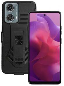 HEAVY DUTY CLIP O CASE WITH RING FOR MOTO G04 MOTO G24 - Black - View 2