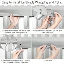 Juego de 3 protectores de baranda para cuna de habitación infantil, de tela, anti-mordeduras y anti-colisión, para decoración y regalos de baby shower familiar