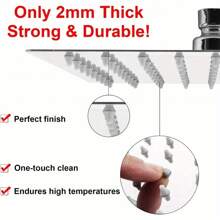 Square Shower Head 8 Inches Adjustable Angle Rain Shower Large Shower Head For Bathing Bathroom Decor Summer - Silver - View 5