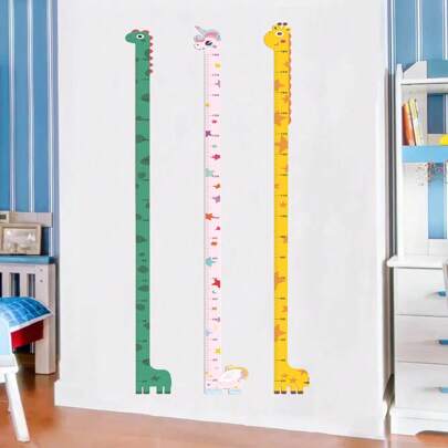 1 件装独角兽、长颈鹿和恐龙身高墙贴，创意卡通测量尺贴花，易于撕下，自粘，适用于婴儿、婴儿淋浴家庭装饰礼物