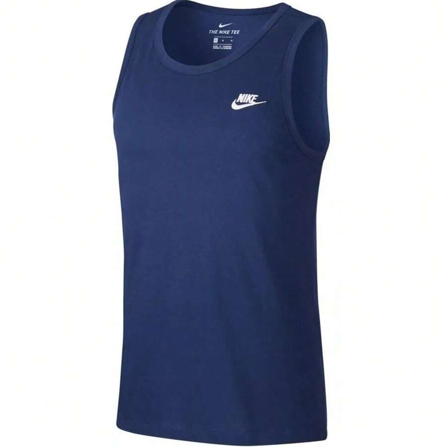 Boyfriend Style Men's Nike Core Tank Top Navy Casual/Training Vest - Navy Blue - View 1