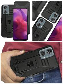 HEAVY DUTY CLIP O CASE WITH RING FOR MOTO G04 MOTO G24 - Black - View 10