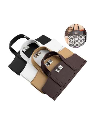 一套手工皮革包包配件 | DIY包包改造，纱线编织/布料拼接手柄和搭扣，女士礼物