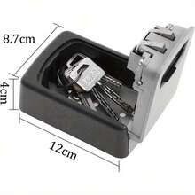 Wall Mounted Key Combination Key Lock Box Outdoor Secure Key Box Waterproof Resettable Code For House Spare Keys Business Garage Push Button Lock Box With 4-Digit Code (Grey) - 灰色和黑色 - 查看 2