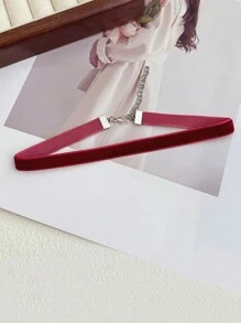 Vintage Wine Red Classic Choker Necklace, Women's Retro Collar Necklace With Extension Chain, Suitable For Christmas, Valentine's Day, Birthday, Prom Or Daily Wear,Mom,Mother,Mother's Day,Gift