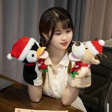 Christmas Decoration Cute Christmas Hand Puppets Cartoon Plush Toy Santa Claus Elk Snowman Penguin Telling Story Early Education Toy Plush Toys Plush Nursery Decorations Cute Toy Great For Gifts And Home Decor Perfect Easter Christmas And Thanksgiving Gifts, New Year And Valentine's Day Gifts - Multicolor - View 8