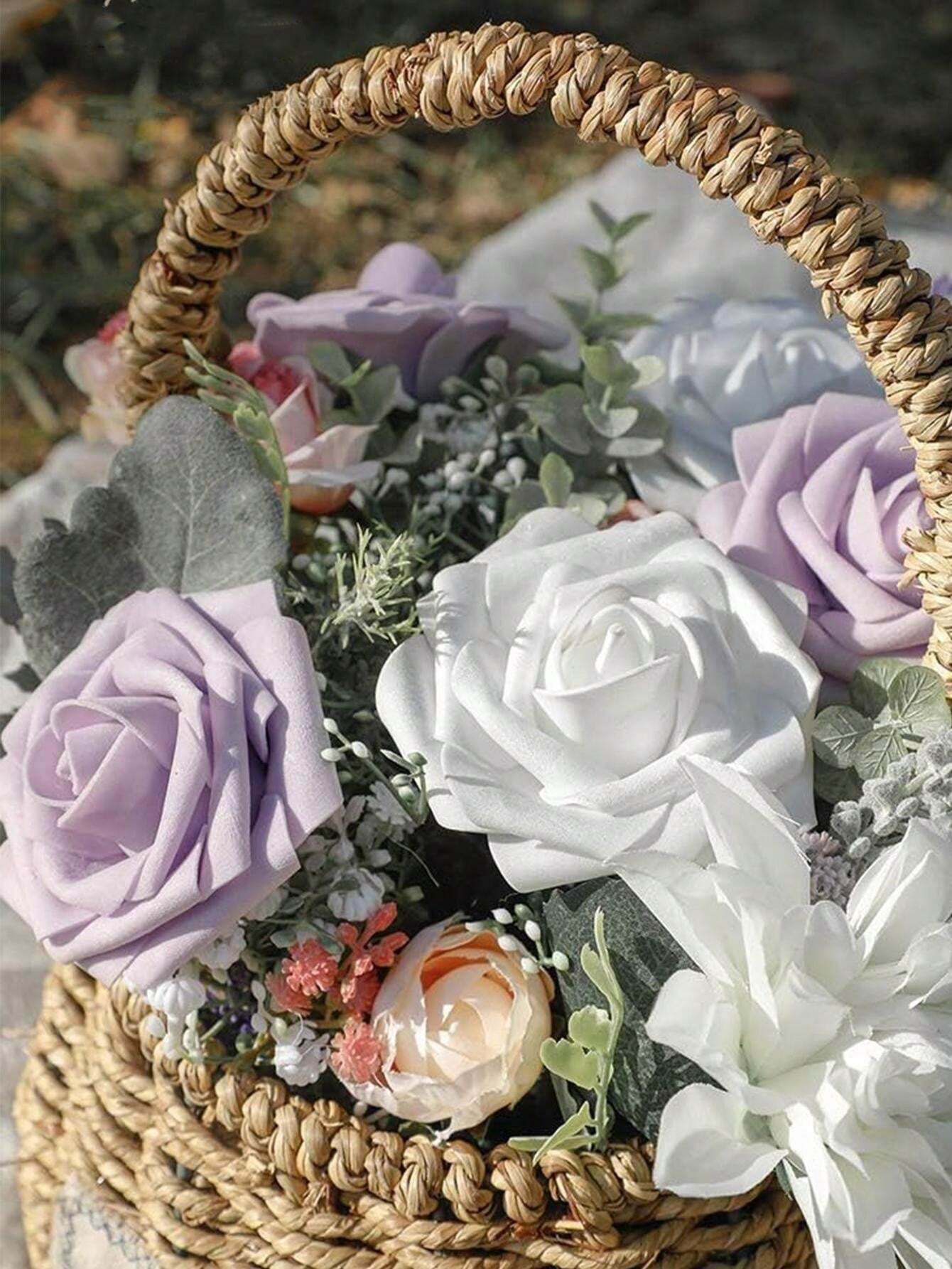 Real Looking Foam Fake Roses With Stems For DIY Wedding Bouquets Bridal